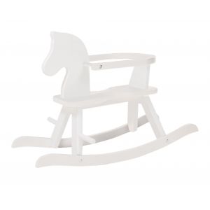 Cheval &Agrave; Bascule &Eacute;volutif En Bois Avec Anneau De Protection Amovible - Roba - Blanc - Neuf