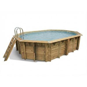 Piscine bois Azura 4,00 x 3,00 x 1,20 m - Liner beige - Ubbink - Neuf