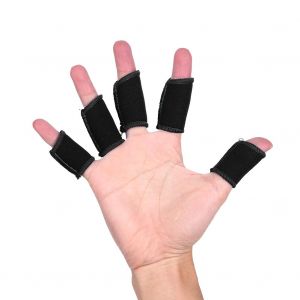 Lot De 5 Attelles De Protection Pour Doigts, Attelles De Sport, Manchons De Protection (Noir) - Neuf