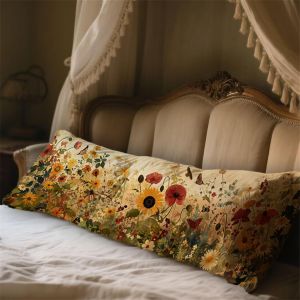 Moderne Coussin De Grossesse 50x120cm Oreiller De Corps Fleurs Sauvages Housse Coussin Pour Dormeur Long Sur Le Côté, Traversin Oreiller De Corps Pillow Case, Pour La Maison Chambre Lit Canapé Lyd-590 - Neuf