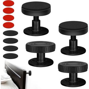4 Pi&egrave;ces Stabilisateur de Cadre de Lit R&eacute;glable, 27-40 mm Cadre de Lit Filet&eacute; R&eacute;glable Stabilisateur de Support R&eacute;glable Fixation Tete de Lit Pieds R&eacute;glables pour Meubles - Neuf