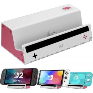 Station d'accueil pour Nintendo Switch 2/OLED/Lite, Station de Charge avec Port USB-C Standard pour Recharger Facilement la Console - Neuf