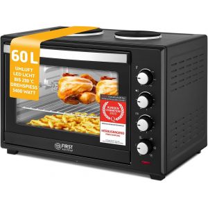 Ulteronixshop-Mini-Four avec plaques de cuisson 60L 3200 W - Four &agrave; pizza jusqu'&agrave; 230&deg;C et 6 modes de chauffage - Four multifonction avec 4 hauteurs d'insertion et accessoires de haute qualit&eacute; - Neuf