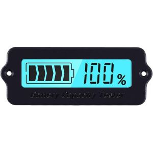 Moniteur de Batterie Testeur de capacité de Tension Batterie au Plomb 12V60V Indicateur de pourcentage de capacité de Tension de Batterie au Fer-Lithium-Bleu - Neuf