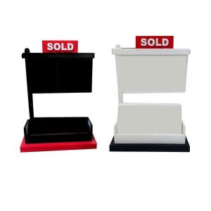 Pr&eacute;sentoir porte-cartes de visite immobilier,noir et blanc,A - Neuf