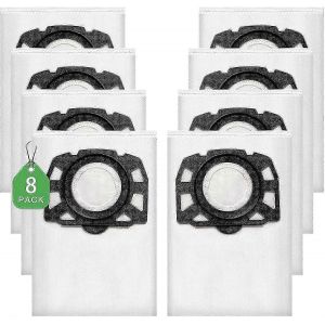 Lot de 8 sacs d'aspirateur KFI 357 compatibles avec les aspirateurs Krcher WD 2 Plus,WD 3,WD 3 Battery,KWD 1,KWD 2,KWD 3,MV 3,WD 3.200 - Neuf