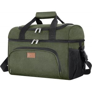 TIANYI-Grand sac isotherme de 23 l - Pliable - Sac à déjeuner isotherme - Léger et portable - Double couche - Pour pique-nique, plage, travail, voyage - Vert - Neuf