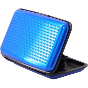 TRAHOO-Porte-cartes de cr&eacute;dit avec blocage RFID, protecteur de cartes, &eacute;tui pour cartes de visite pour femme ou homme, portefeuille organiseur en m&eacute;tal avec 6 emplacements, compact et - Neuf