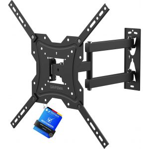 Support Mural Tv 26-55 Pouces - Fixation Murale Tv Peut Contenir Jusqu'&Agrave; 30Kg, Accroche Television Mural Orientable (&plusmn; 45&deg;), Incline (+ 5&deg;, -10&deg;) Et &Eacute;tend, Support Vesa Pour Tv Plat/Incurv&eacute; - Neuf