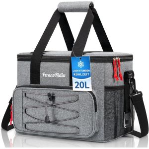 Ulteronixshop-Sac Isotherme 10/20/30L, Glaciere Lunch Box pour Hommes Femmes, Sac Repas Lunch Bag Glaci&egrave;re Souple Isotherme Portable Protection de Fra&icirc;cheur pour Plage Pique-Nique Voyage, Gris - Neuf