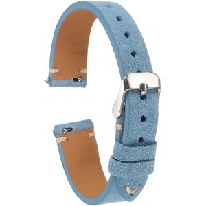 Kal-Bracelet Monture Cuir Su&eacute;d&eacute; &Agrave; Lib&eacute;ration Rapide 16mm Bracelet Monture Vintage Classique Pour Hommes Femmes Remplacement, Bleu - Neuf