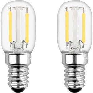 Kal-Ampoule Filament Led E14 2w Pour Refrigerateur, T22, 200lm, Équivalent 15w Incandescent, Blanc Froid 6000k, 230v, Petit Led E14 Pour Frigo/Lampe De Sel/Veilleuse Enfants, Lot De 2 - Neuf