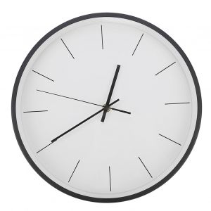 HJLIAN Horloge murale simple et moderne en metal noir (pile non incluse) - Neuf