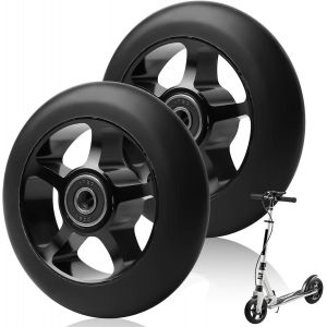 2 X Replacement Scooter Wheels 100mm With Abec-11 Bearing Aluminum Spoke Core Fits Most Scooters And Scooters (Black) - Neuf