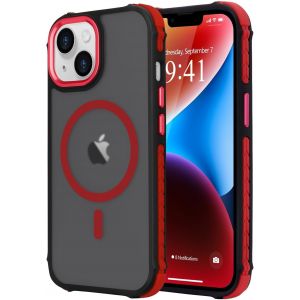 KALANKA-Coque Magn&iquest;&iquest;tique pour iPhone 14 Compatible avec MagSafe Recharge sans Fil &iquest;&iquest;tui Housse de Protection Antichoc en TPU Antichoc/PC Dur Housse Arri&iquest;&iquest;re pour iPhone 14,Rouge - Neuf