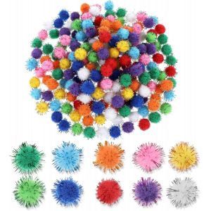 Mevronisshop-200 Pi&egrave;ces Mini Pompons Loisirs Cr&eacute;atifs 15mm Multicolores Craft Petit Pompons,Enfant Diy Artisanat Fabrication Cr&eacute;atif D&eacute;coration Pompoms Pour Guirlandes,Franges,P&acirc;ques Et D'artisanat - Neuf