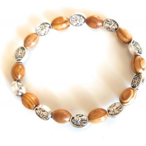 Eryi-Bracelet Decina De Saint Michel Archange En Bois, Bracelet Rosaire Élastique, Cadeau Religieux Pour Homme Et Femme, St. Michael The Archangel Bracelet - Neuf