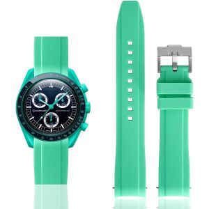 Kal-Bracelet En Caoutchouc Incurvé Compatible Avec Omega X Swatch Speedmaster Moonswatch 20mm Bande De Remplacement Douce Pour Hommes Et Femmes - Neuf