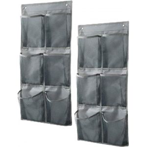 Kgabery-2 Pièces Étagère De Organisateur Mural De Stockage Murale,6 Poches,Rangement De Chaussures À Suspendre,Sac De Rangement Suspendu,Convient Pour Chambre À Coucher,Salon,Salle De Bain - Neuf