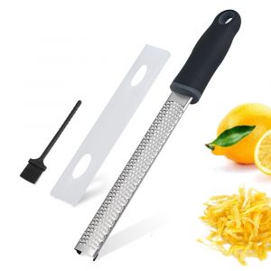1 Râpe À Fromage Portable En Acier Inoxydable (Noire) Pour Citron, Gingembre, Ail, Noix De Muscade, Chocolat, Légumes, Fruits Avec Couvercle De Protection - Neuf