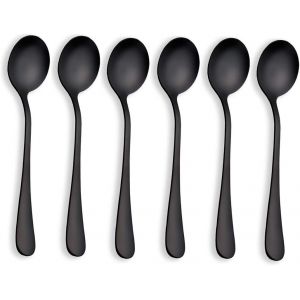 Service De Couverts En Acier Inoxydable Noir, Ensemble De Couverts, Serveur À Gâteau, Couteau À Poisson, Fourchette À Poisson, Cuillère De Service, Fourchette À Servir, Cuillère À Salade - Neuf