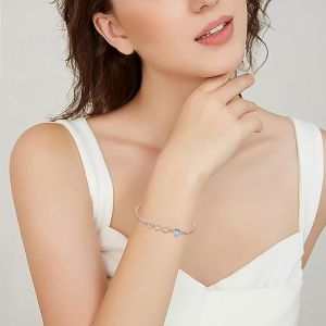 Bracelet Femme Argent 925 Infini Initiales, Bracelet D'amour Femme Réglable Lettres A-Z, Bijoux Femme Cadeaux Noël Femme Anniversaire Fête Des Mères Cadeau Maman[Bra9200308] - Neuf