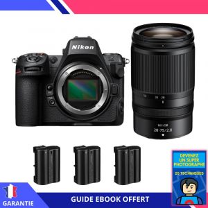 Nikon Z8 + Z 28-75mm f/2.8 + 3 Nikon EN-EL15c + Ebook 'Devenez Un Super Photographe' - Hybride Nikon - Neuf