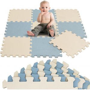 9 Pi&egrave;ces Tapis De Sol B&eacute;b&eacute; D&egrave;s Le Premier Mois - 30x30 Cm Dalles En Mousse Eva - Surface De Jeu Douce Pour L'&eacute;veil - Carr&eacute;s Puzzle Antid&eacute;rapants - Rev&ecirc;tement Pour La Chambre Des Petits - Neuf