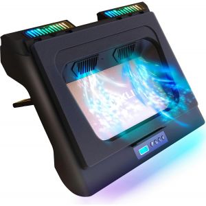 acdsgd-Everest - Support Ordinateur Portable Ventil&eacute; - Nouveaut&eacute; - Refroidisseur PC Portable &agrave; Turboventilateur (4300 RPM) et Mousse Isolante - pour PC de 14-17,3"" - Noir - Neuf