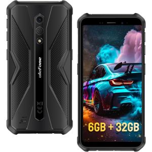 MEVRONISSHOP-Armor X12 Telephone Portable Incassable, 6Go + 32Go Android 13 Smartphone D&eacute;bloqu&eacute;, 13MP + 8MP Cam&eacute;ra T&eacute;l&eacute;phone &Eacute;tanche, 4860mAh Batterie, &Eacute;cran 5,45''HD+, 4G Dual SIM/NFC/GPS/IP69K-Noir - Neuf