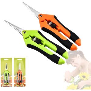 2pcs S&eacute;cateurs pr&eacute;cision jardinage, S&eacute;cateurs de jardin &agrave; bouts droits, Ciseaux de jardinage en acier inoxydable, S&eacute;cateurs &agrave; main en acier pour la r&eacute;colte fleurs fruits l&eacute;gumes weed bonsai - Neuf