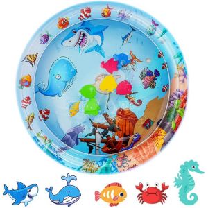 Tapis De Jeu Pour Chat, Tapis De Jeu Sensoriel À L'eau Sensoriel Jouet Interactif, L'été Tapis D'eau Gonflable Épaissi Pour Chats Et Chiens (Requin) - Neuf