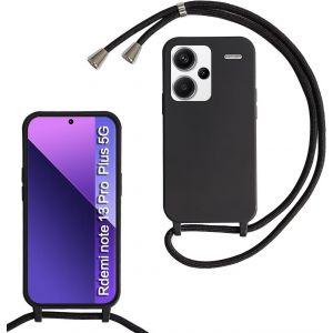 Kal-Coquepourxiaomiredminote13proplusaveccordondecollier,Coqueaveccordonétuisiliconetpuhousse,Collierréglabletéléphoneportablelanyardcasexiaomiredminote13proplus,Noir - Neuf