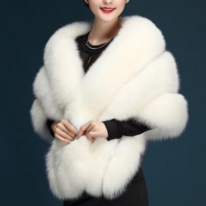 Dames Luxe Fausse Fourrure Manteau Châle Châle Châle Pour Fête De Mariage,Fausse Fourrure Manteau Châle Cape Cheongsam W - Neuf