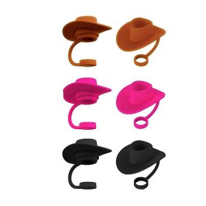 6 TOPPERS DE COUVERTURE DE PAILLE PCS POUR PAILLE DE 8-10 MM,COUVERCLE DE POINTES DE PAILLE EN SILICONE - Neuf