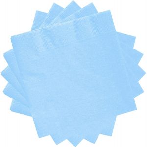 Kal-20 Pièces Serviettes En Papier Bleu Clair Joyeux Anniversaire Serviette De Table En Tissu Pour Fête Mariage Cocktail Boissons Restauration - Neuf