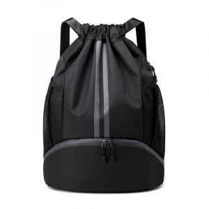 Noir Imperméable Cordon De Serrage Sac À Dos, Sac De Sport Avec Des Chaussures Et Humide, Poche Imperméable À L'eau De La Piscine Sac Pour Le Sport, Les Voyages, Les Week-End, Le Football, Le N - Neuf