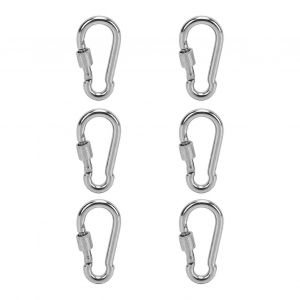 6pcs Mousquetons À Ressort En Acier Inoxydable Forte Capacité De Charge Porte-Clés Boucle De Maillon Pour Camping 5mm - Neuf