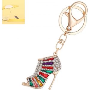 KAL-Porte-Clés Cristal À Talons Hauts,Porte-Clés Chaussure À Talons Hauts,Strass Talon Haut Porte-Clés,Pour Filles Femmes Porte-Monnaie Charme Sac À Main Porte-Clés Cadeau - Neuf