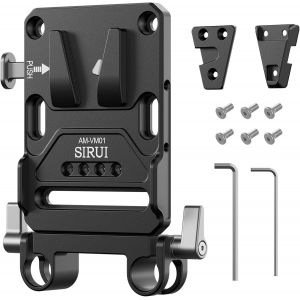 V-Lock Base Station and Wedge Kit,Universal V Mount Battery Plate with Dual 15mm Rod Clamp for Camera Power Supply,Quick Release Set with Multi Mounting Points,AM-VM01 - Neuf