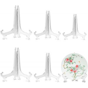 Lot De 6 Supports Pour Cartes, Assiettes, Supports En Acrylique, Pliables, Porte-Assiettes Décoratifs, Assiettes Décoratives, Porte-Assiettes - Neuf