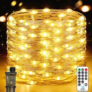 Guirlande Lumineuse Intérieur, 23m 200leds Guirlande Led Chambre, 8 Modes Etanche Avec Prise Pour Décoration Intérieure Extérieure, Noël, Jardin, Anniversaire, Mariage (Blanc Chaud) - Neuf