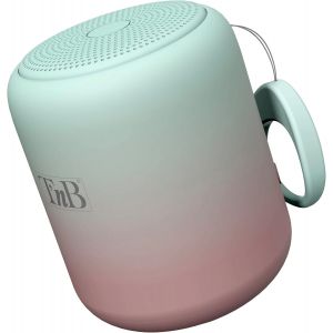 Enceinte Color - Enceinte sans Fil Portable, Connexion Bluetooth 8 Heures, Petite Enceinte de Douche Waterproof IPX4, Format Mini Tendance et Color&eacute;e D&eacute;grad&eacute; Vert et Rose - Neuf