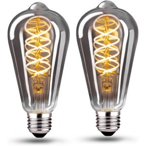 Ampoule Vintage Edison E27, E27 Led Vintage Dimmable 6w Ampoule E27 Led Ampoule E27 Vintage Idéale Pour L'éclairage Nostalgique Et Rétro Dans Le Bar Du Café À La Maison, Verre Gris[Amp744953] - Neuf