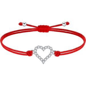 Eryi-Bracelet Cordon Filigrane Argent 925 Infini Amour Coeur Arbre De Vie Bracelet Pour Fille Femme Ado Réglable, Anniversaire Journée Enfants Bijoux - Neuf