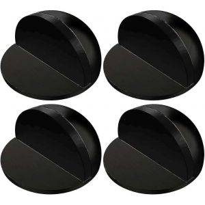 Butée de porte au sol sans poinçonnage 4 pièces noir - Neuf