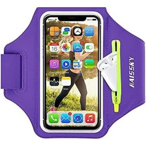 Brassard De Sport Avec Clé De Voiture Poche Zippée,Brassard De Téléphone Résistant À L'eau Pour Iphone 15/14/14 Pro /13 Pro/12 Pro /Xr/Xs Smartphone Running Brassard 6.8"" Pour Jogging - Neuf