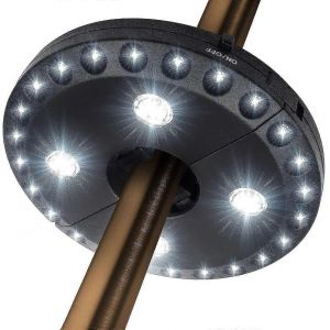Lumières pour parasol de patio Lumière 3 Mode de luminosité 28 lumières LED à 220 lux - 4 x piles AA,parapluie bâton lumineux pour parasols, - Neuf