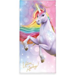 Serviette En Velours Unicorn Academy,75 X 150 Cm,Serviette En 100% Coton,Velours - Neuf