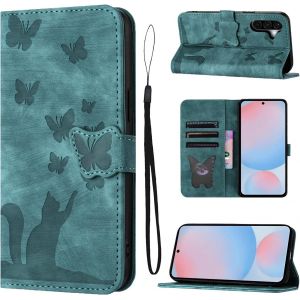 KAL-Coque Pour Samsung Galaxy A56 5G(6,7 Pouces) Housse De Protection Premium Portefeuille Protection Emplacements De Cartes Fonction Support Bureau Pour Galaxy A56 5G-Vert - Neuf